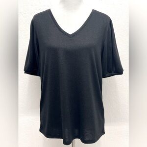 Mod Ref - Women's Short Sleeve Sweater V-Neck Black - XL